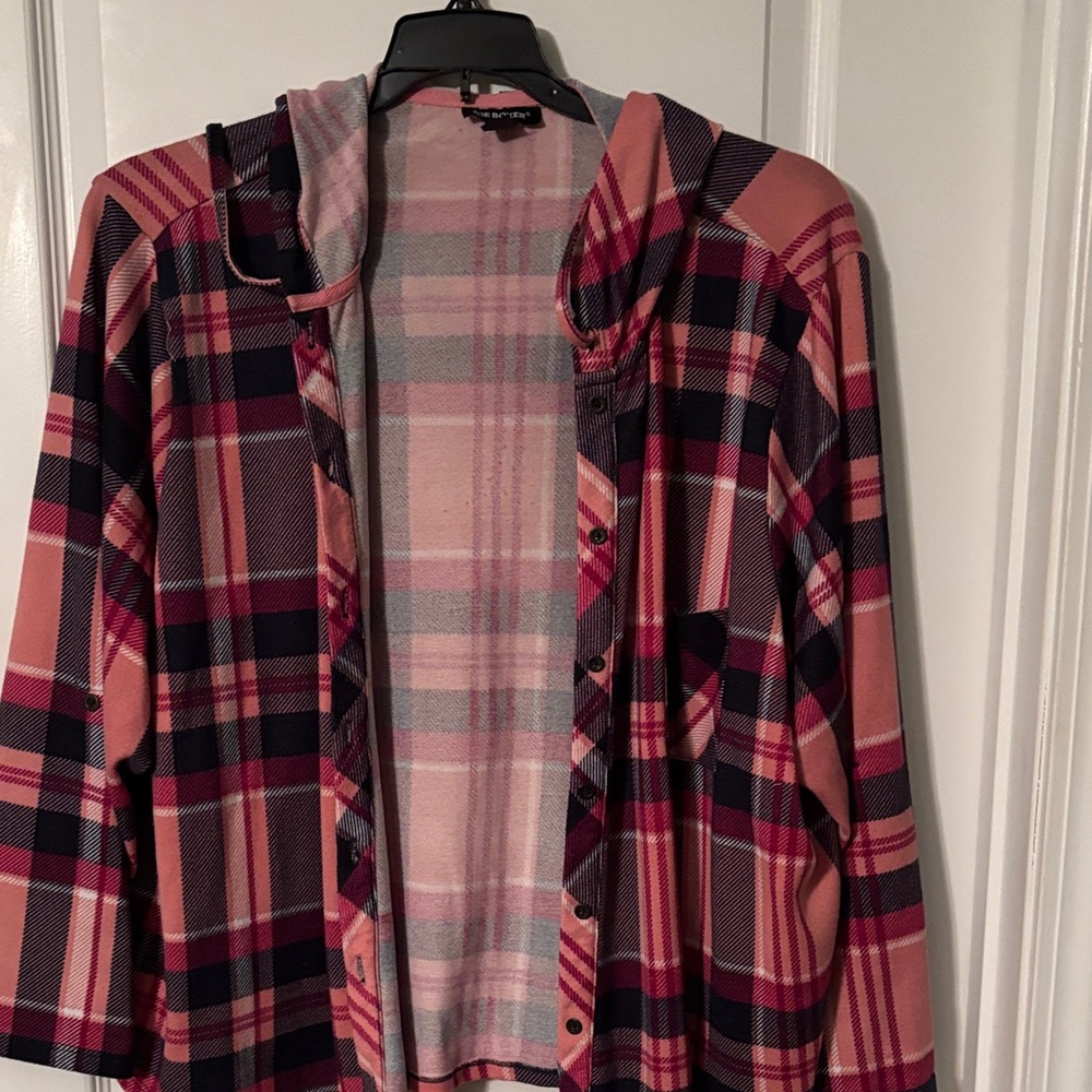 Joe Boxer Pink and Black Plaid Hoodie